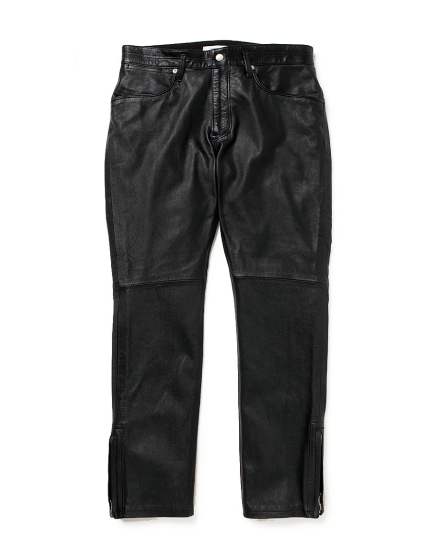 <img class='new_mark_img1' src='https://img.shop-pro.jp/img/new/icons1.gif' style='border:none;display:inline;margin:0px;padding:0px;width:auto;' />nonnative - EXPLORER JEANS DROPPED FIT COW LEATHER (BLACK)
