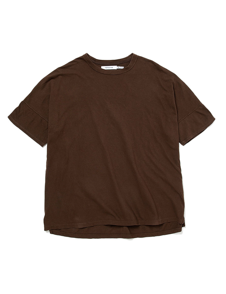 <img class='new_mark_img1' src='https://img.shop-pro.jp/img/new/icons50.gif' style='border:none;display:inline;margin:0px;padding:0px;width:auto;' />nonnative - CLERK S/S TEE COTTON HEAVYWEIGHT JERSEY OVERDYED VW (BROWN)
