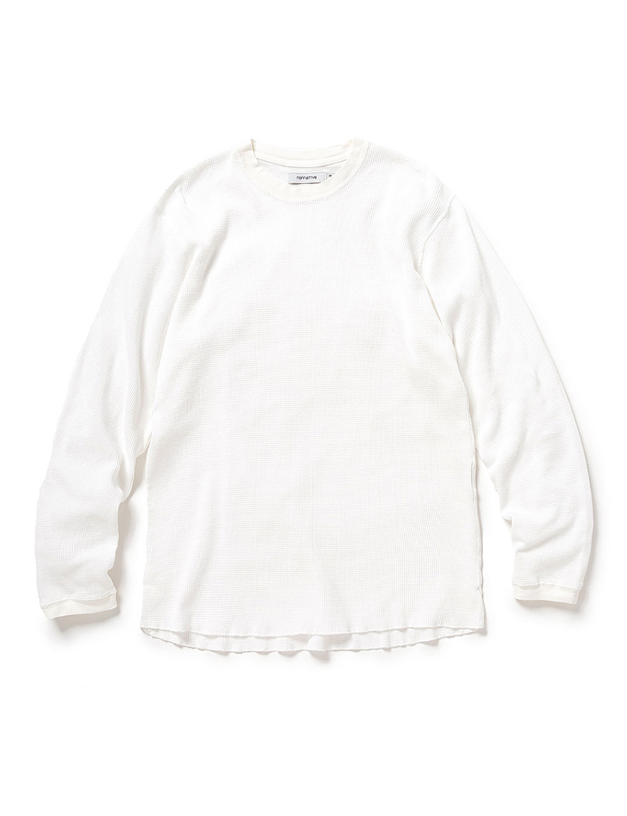 <img class='new_mark_img1' src='https://img.shop-pro.jp/img/new/icons50.gif' style='border:none;display:inline;margin:0px;padding:0px;width:auto;' />nonnative - DWELLER L/S TEE COTTON THERMAL OVERDYED VW (WHITE)
