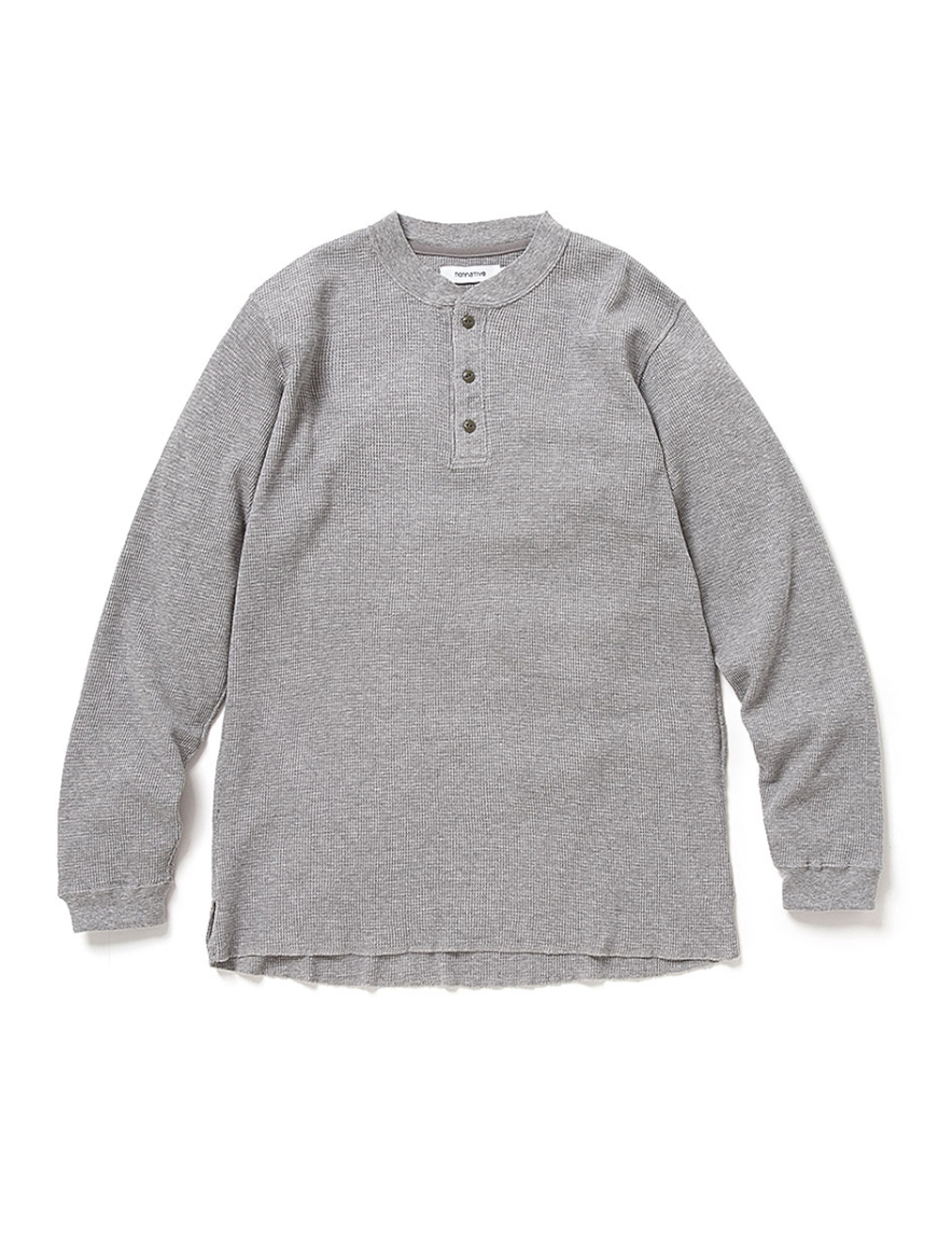 <img class='new_mark_img1' src='https://img.shop-pro.jp/img/new/icons50.gif' style='border:none;display:inline;margin:0px;padding:0px;width:auto;' />nonnative - DWELLER HENLEY NECK L/S TEE COTTON THERMAL OVERDYED VW (GRAY)
