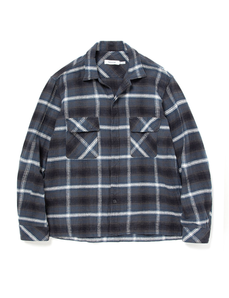 <img class='new_mark_img1' src='https://img.shop-pro.jp/img/new/icons50.gif' style='border:none;display:inline;margin:0px;padding:0px;width:auto;' />nonnative - WORKER L/S SHIRT COTTON TWILL OMBRE PLAID (NAVY)

