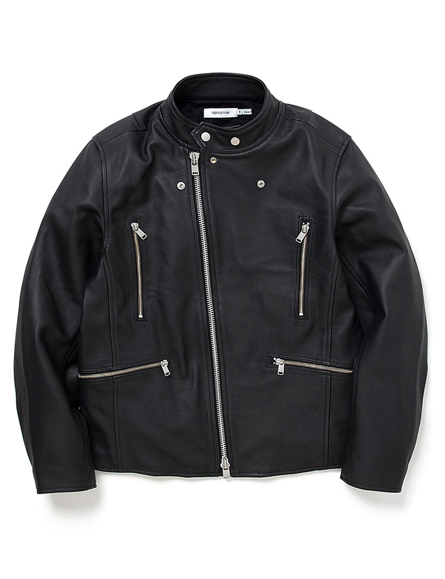 <img class='new_mark_img1' src='https://img.shop-pro.jp/img/new/icons50.gif' style='border:none;display:inline;margin:0px;padding:0px;width:auto;' />nonnative - RIDER BLOUSON COW LEATHER by ECCO (BLACK)
