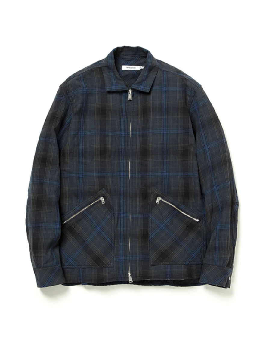 nonnative - RANCHER SHIRT JACKET C/W TWILL OMBRE PLAID (NAVY ...