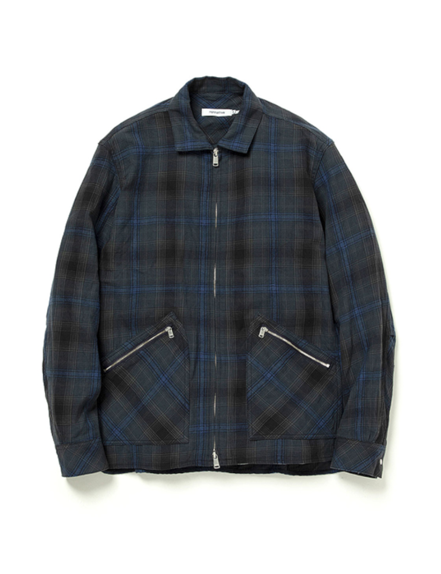 <img class='new_mark_img1' src='https://img.shop-pro.jp/img/new/icons50.gif' style='border:none;display:inline;margin:0px;padding:0px;width:auto;' />nonnative - RANCHER SHIRT JACKET C/W TWILL OMBRE PLAID (NAVY)
