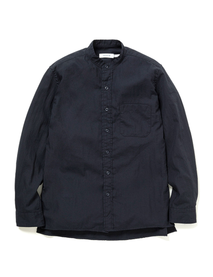 nonnative - DWELLER STAND COLLAR SHIRT C/N TWILL (NAVY)