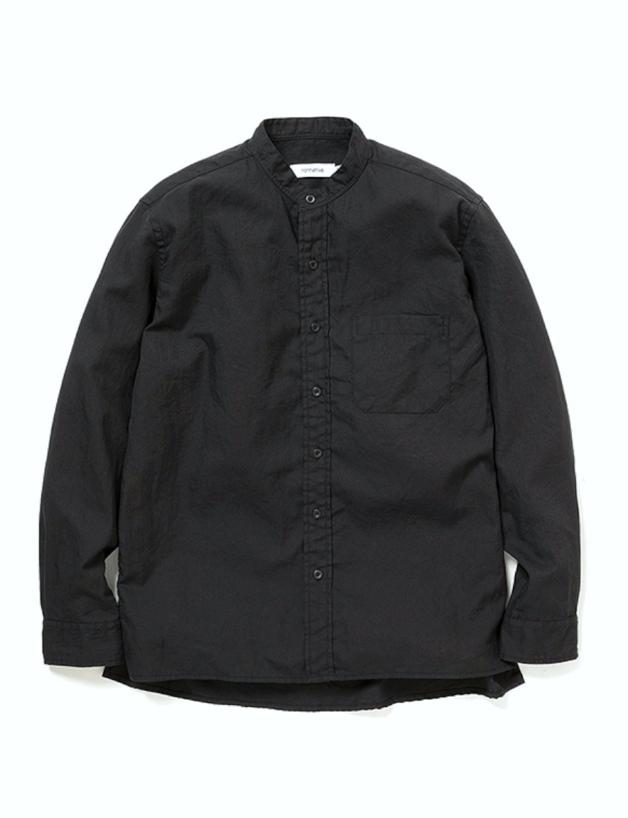 <img class='new_mark_img1' src='https://img.shop-pro.jp/img/new/icons50.gif' style='border:none;display:inline;margin:0px;padding:0px;width:auto;' />nonnative - DWELLER STAND COLLAR SHIRT C/N TWILL (BLACK)