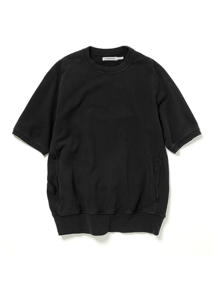 nonnative - DWELLER S/S CREW PULLOVER COTTON SWEAT OVERDYED (BLACK