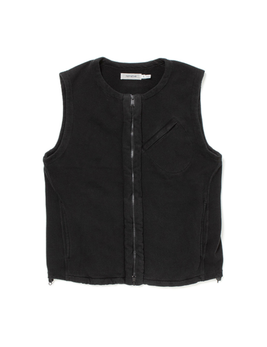 nonnative - HIKER VEST COTTON SWEAT OVERDYED (BLACK)【42nd Summer