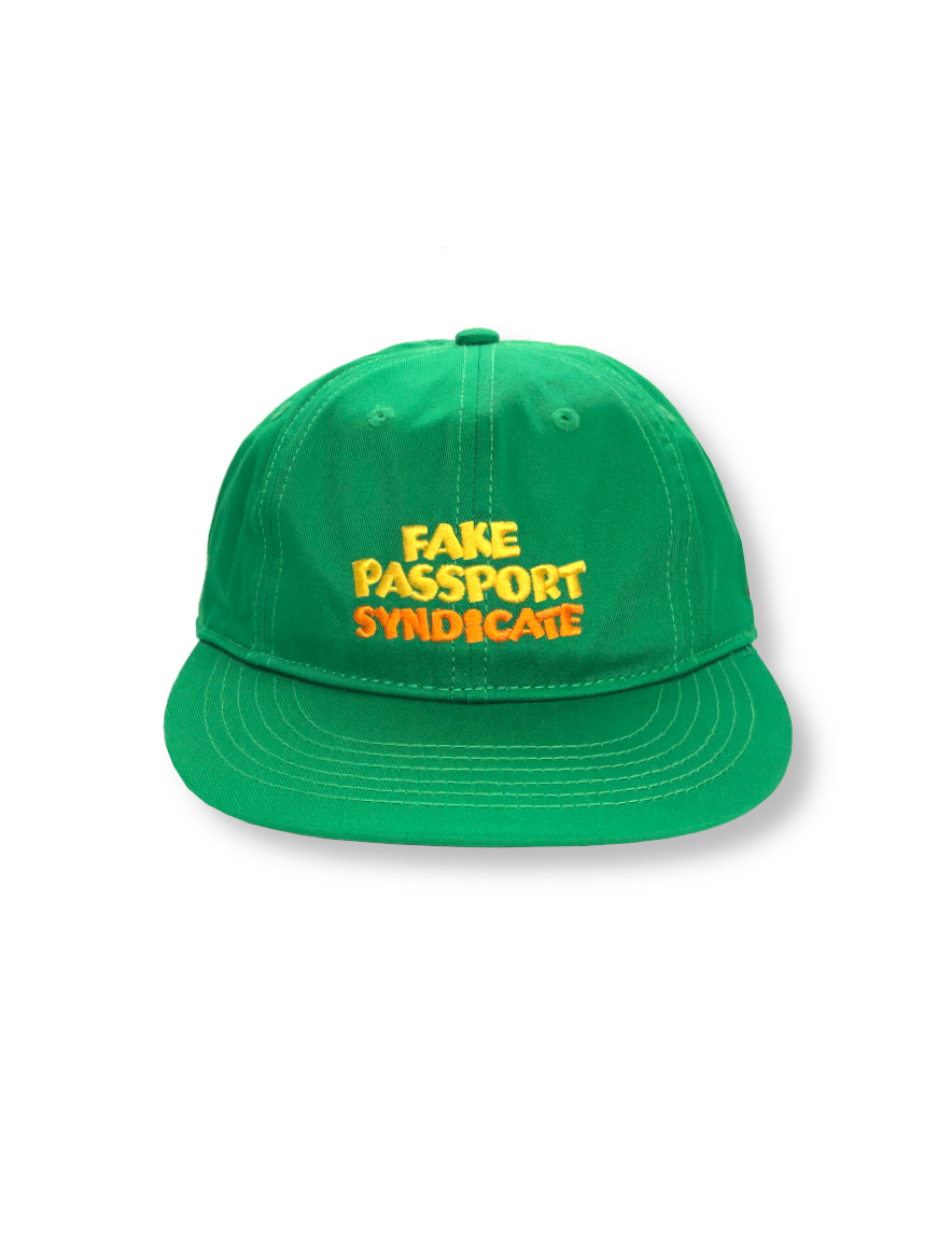 <img class='new_mark_img1' src='https://img.shop-pro.jp/img/new/icons50.gif' style='border:none;display:inline;margin:0px;padding:0px;width:auto;' />TACOMA FUJI RECORDS / FAKE PASSPORT SYNDICATE CAP (GREEN)
