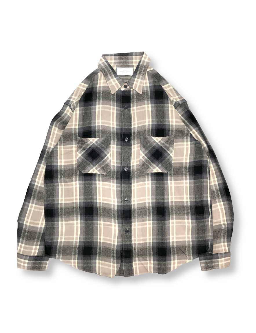 <img class='new_mark_img1' src='https://img.shop-pro.jp/img/new/icons50.gif' style='border:none;display:inline;margin:0px;padding:0px;width:auto;' />UNUSED - Check shirt  (BEIGE × BLACK)  US2385
