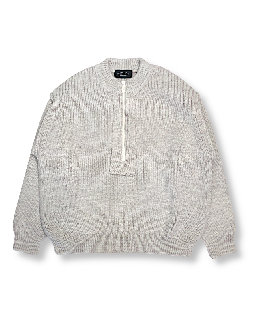 UNUSED - Half zip sweater (OATMEAL) US2365【Hoen-WEB】