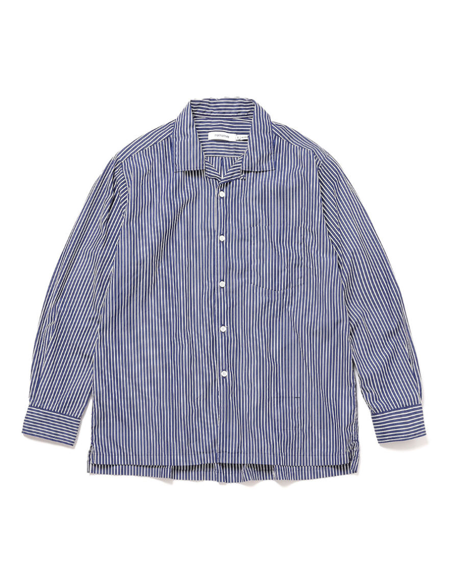 <img class='new_mark_img1' src='https://img.shop-pro.jp/img/new/icons50.gif' style='border:none;display:inline;margin:0px;padding:0px;width:auto;' />nonnative - OFFICER L/S SHIRT COTTON BROAD LONDON STRIPE (NAVY)