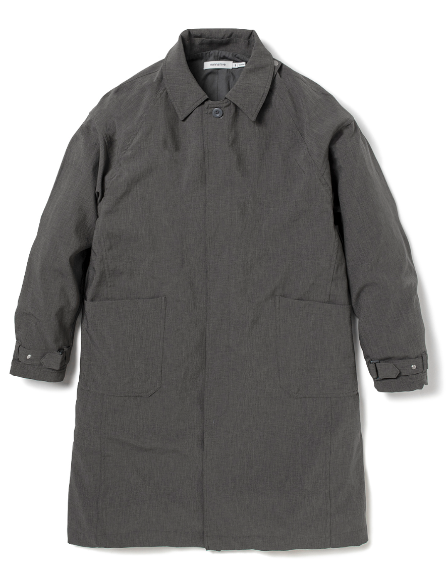 <img class='new_mark_img1' src='https://img.shop-pro.jp/img/new/icons50.gif' style='border:none;display:inline;margin:0px;padding:0px;width:auto;' />nonnative - WORKER LONG COAT POLY SHANTUNG WITH GORE-TEX WINDSTOPPER® (CHARCOAL)