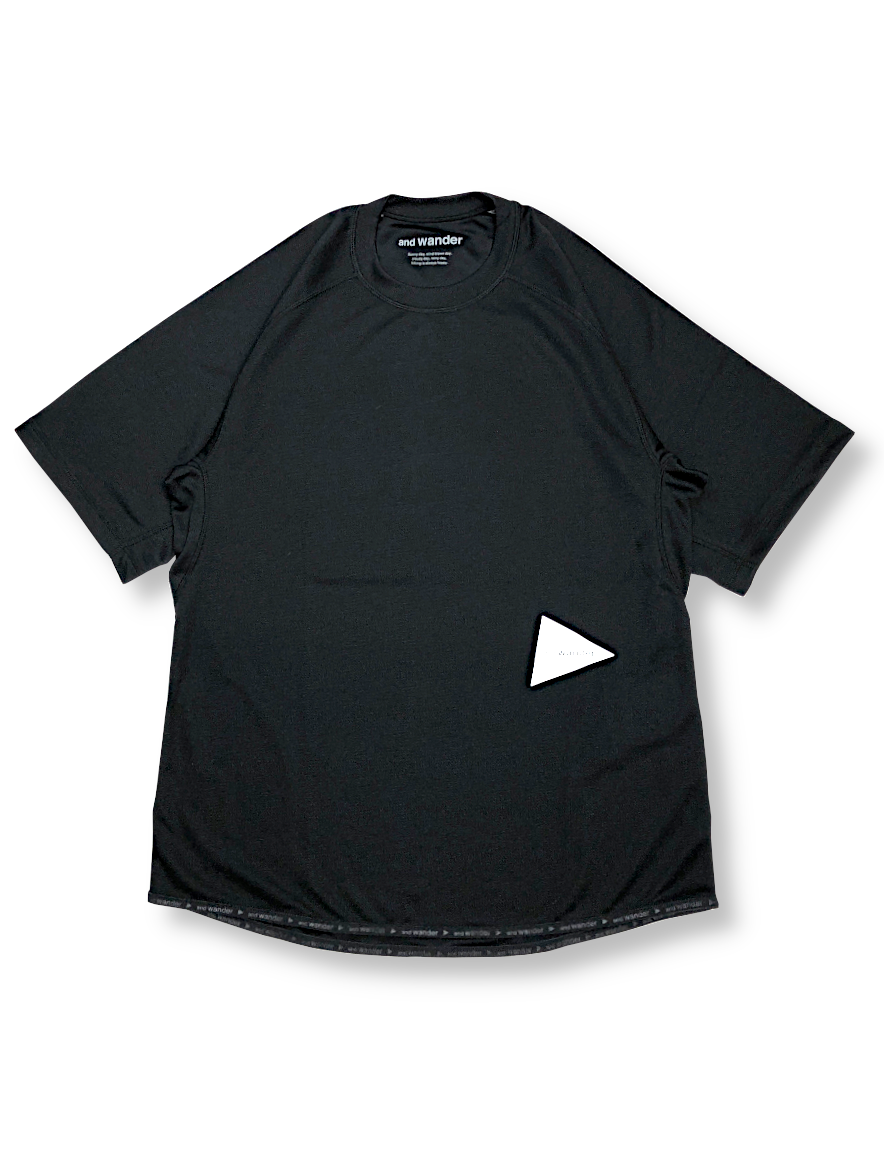 <img class='new_mark_img1' src='https://img.shop-pro.jp/img/new/icons50.gif' style='border:none;display:inline;margin:0px;padding:0px;width:auto;' />and wander - power dry jersey raglan SS T (BLACK)