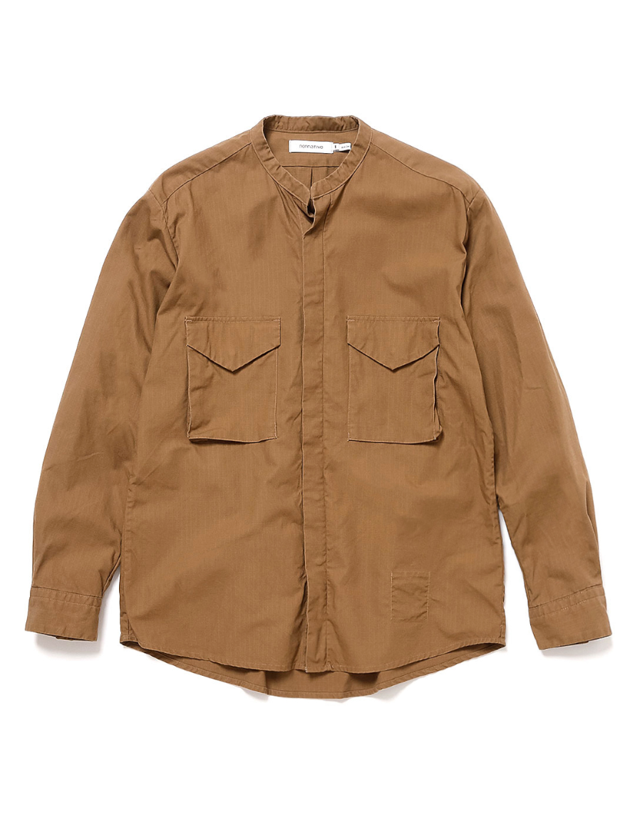 <img class='new_mark_img1' src='https://img.shop-pro.jp/img/new/icons50.gif' style='border:none;display:inline;margin:0px;padding:0px;width:auto;' />nonnative - TROOPER L/S SHIRT COTTON RIPSTOP (LT.BROWN)