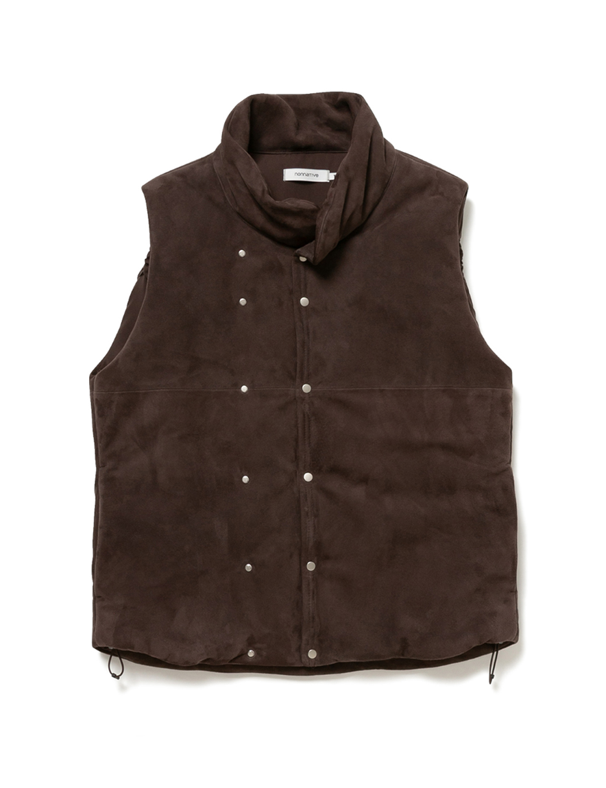 <img class='new_mark_img1' src='https://img.shop-pro.jp/img/new/icons50.gif' style='border:none;display:inline;margin:0px;padding:0px;width:auto;' />nonnative - HIKER PUFF VEST SHEEP LEATHER (BROWN)