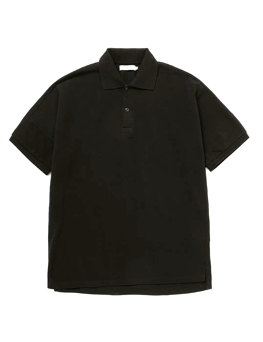 <img class='new_mark_img1' src='https://img.shop-pro.jp/img/new/icons50.gif' style='border:none;display:inline;margin:0px;padding:0px;width:auto;' />nonnative - OFFICER S/S POLO SHIRT COTTON PIQUE OVERDYED (BLACK)