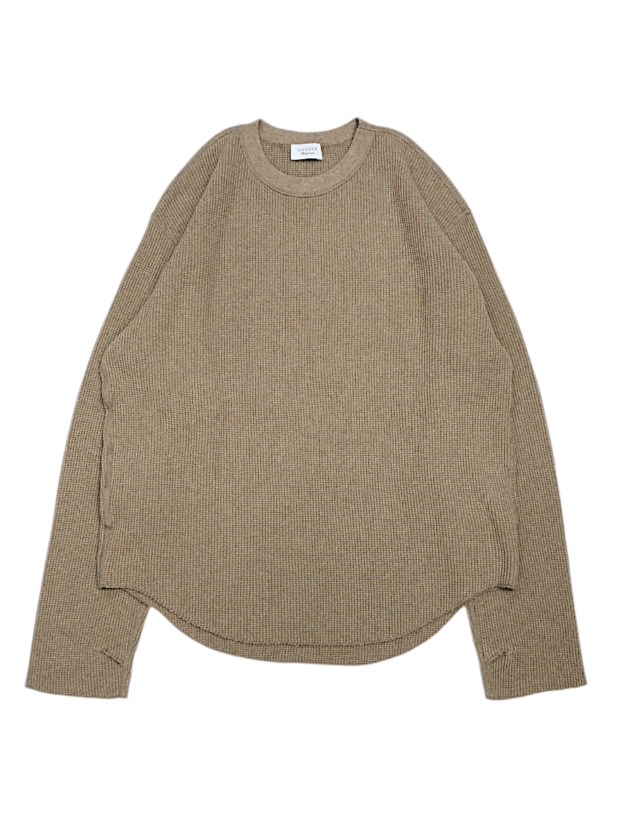 <img class='new_mark_img1' src='https://img.shop-pro.jp/img/new/icons1.gif' style='border:none;display:inline;margin:0px;padding:0px;width:auto;' />UNUSED - Long sleeve waffle Tee (BEIGE)