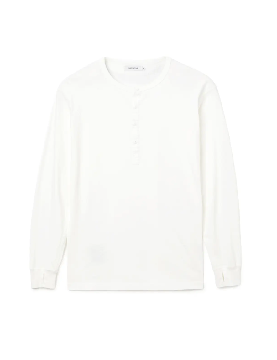 <img class='new_mark_img1' src='https://img.shop-pro.jp/img/new/icons1.gif' style='border:none;display:inline;margin:0px;padding:0px;width:auto;' />nonnative - DWELLER L/S HENRY NECK TEE COTTON JERSEY (WHITE)