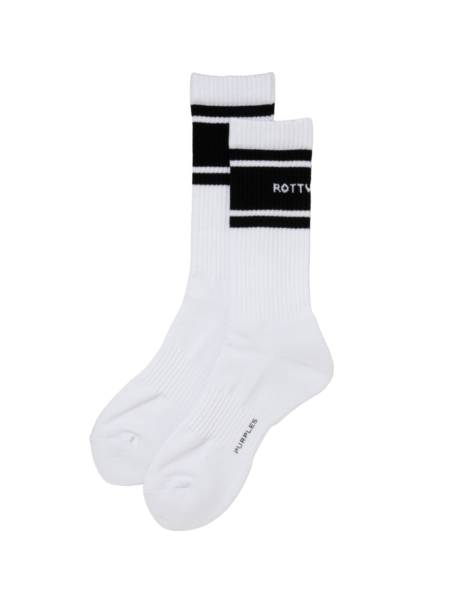 <img class='new_mark_img1' src='https://img.shop-pro.jp/img/new/icons1.gif' style='border:none;display:inline;margin:0px;padding:0px;width:auto;' />ROTTWEILER - R9 LINE SOX (WHITE)