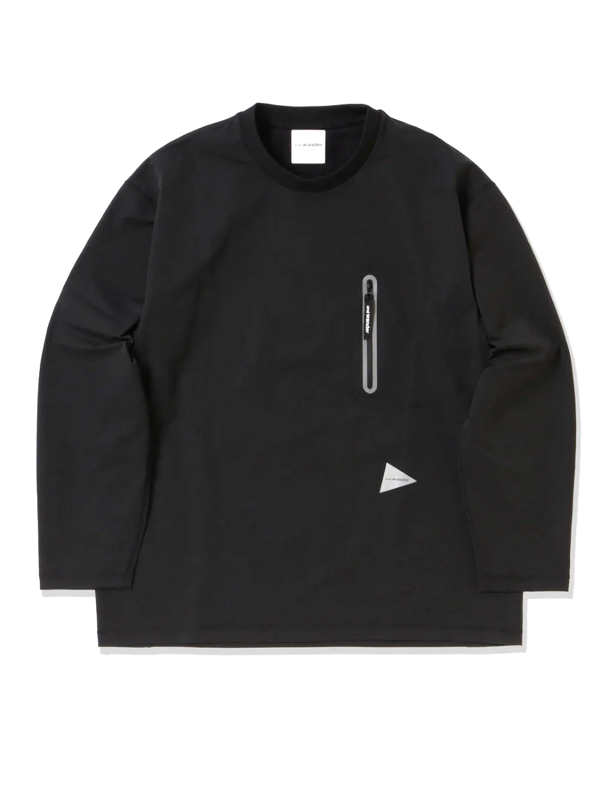 <img class='new_mark_img1' src='https://img.shop-pro.jp/img/new/icons1.gif' style='border:none;display:inline;margin:0px;padding:0px;width:auto;' />and wander - hybrid warm pocket LS T (BLACK)