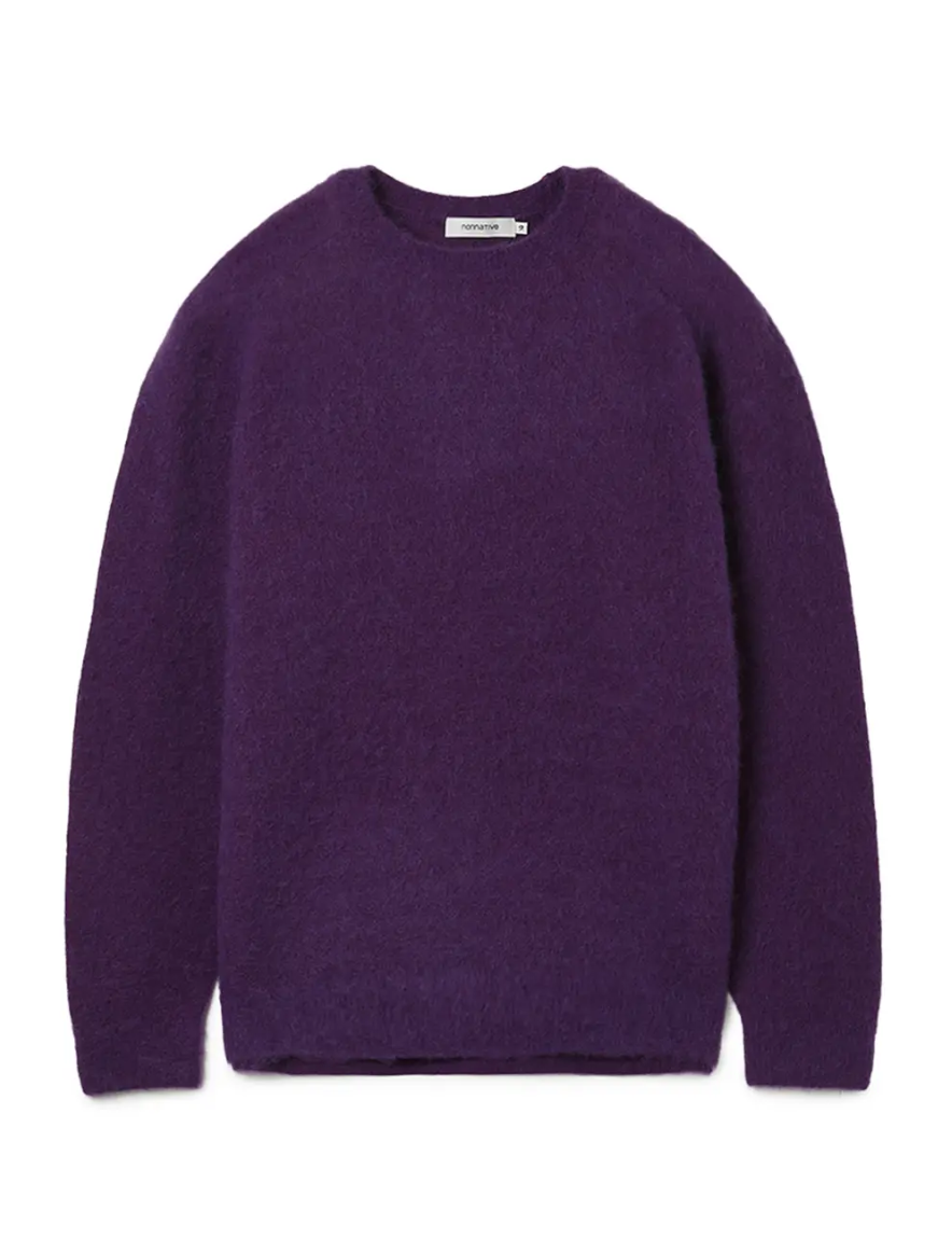 <img class='new_mark_img1' src='https://img.shop-pro.jp/img/new/icons50.gif' style='border:none;display:inline;margin:0px;padding:0px;width:auto;' />nonnative - DWELLER PULLOVER SWEATER KID MOHAIR/W/N/P YARN (PURPLE)