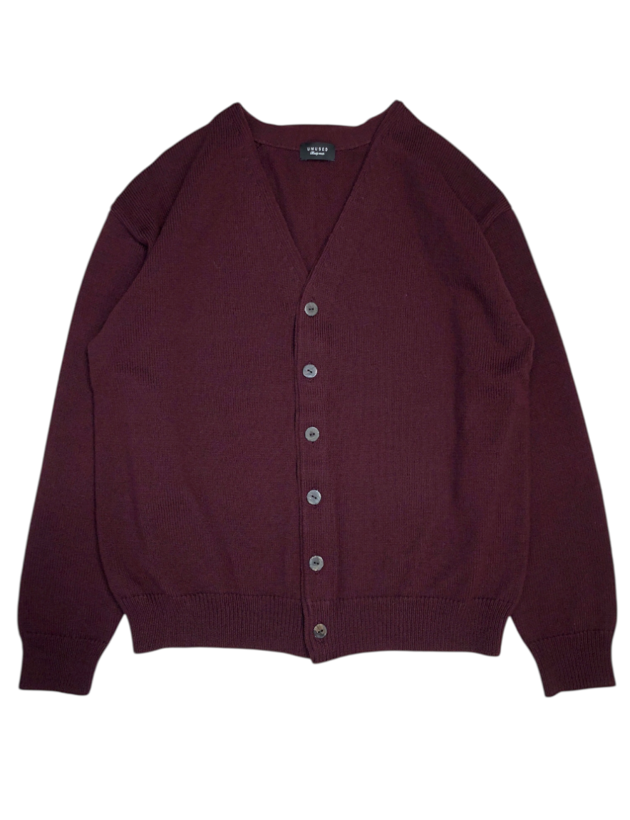 <img class='new_mark_img1' src='https://img.shop-pro.jp/img/new/icons1.gif' style='border:none;display:inline;margin:0px;padding:0px;width:auto;' />UNUSED - 7G Wool knit cardigan (BURGUNDY)
