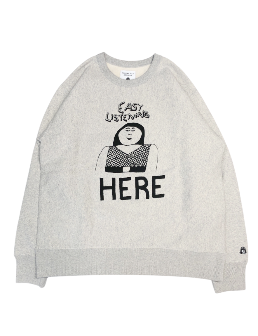 <img class='new_mark_img1' src='https://img.shop-pro.jp/img/new/icons50.gif' style='border:none;display:inline;margin:0px;padding:0px;width:auto;' />TACOMA FUJI RECORDS - EASY LISTENING HERE SWEATSHIRT designed by Tomoo Gokita